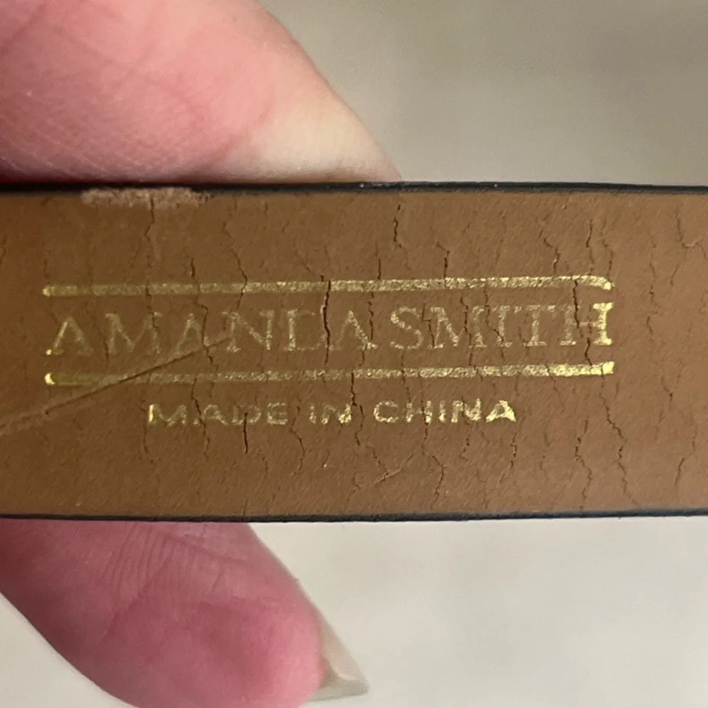 Amanda Smith Genuine Snake Skin Belt - Blue - Size S